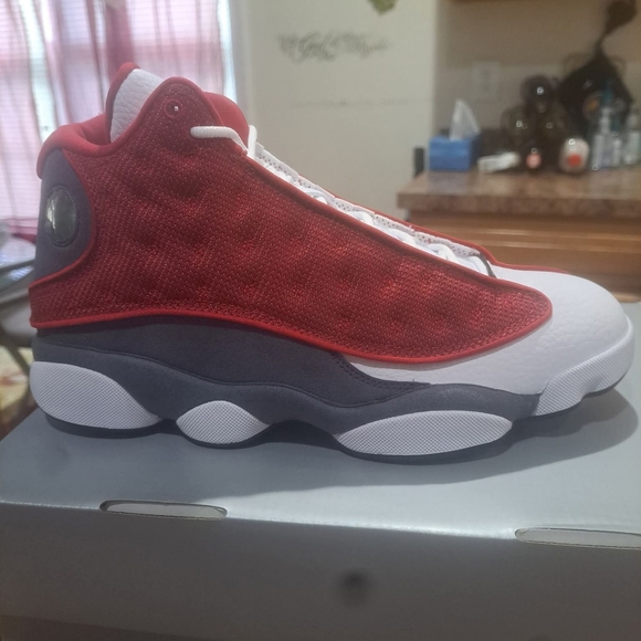 Jordan Red and White High-Top Sneakers